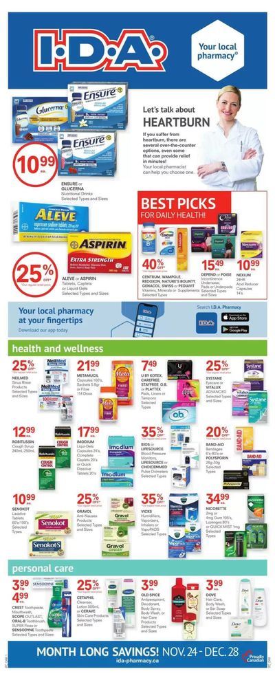 Pharmacy & Beauty offers in Vancouver | Month Long Savings in IDA Pharmacy | 2023-11-24 - 2023-12-28