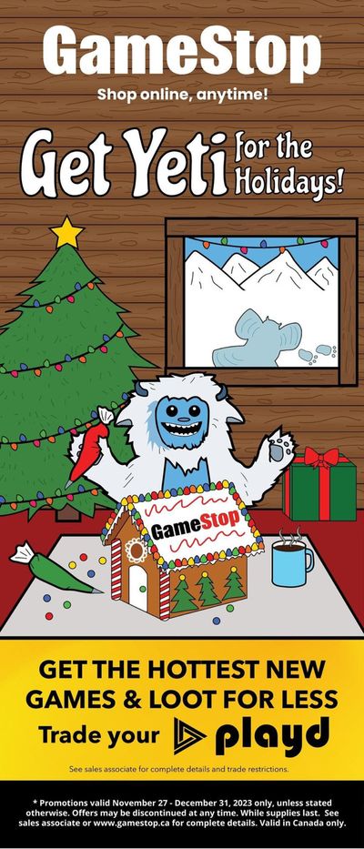 Electronics offers in Calgary | Game Stop Weekly ad in Game Stop | 2023-11-30 - 2023-12-31