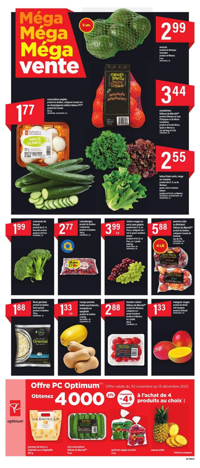 Maxi catalogue in Sherbrooke QC | Weekly Flyer -Hybris | 2023-11-30 - 2023-12-06