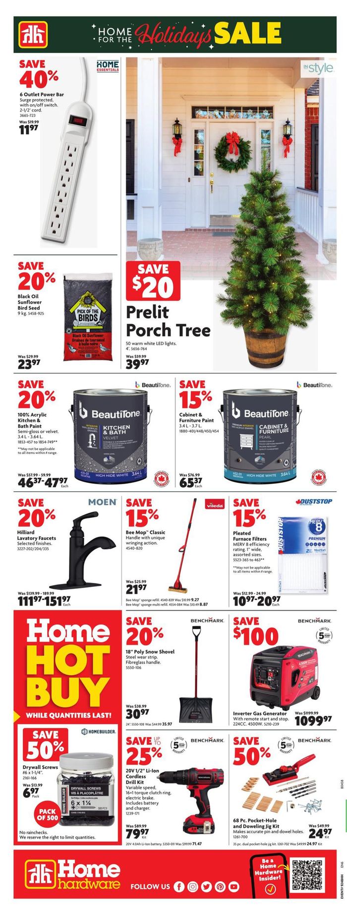 Home Hardware catalogue in Brantford | Home Hardware weekly flyer | 2023-11-30 - 2023-12-06