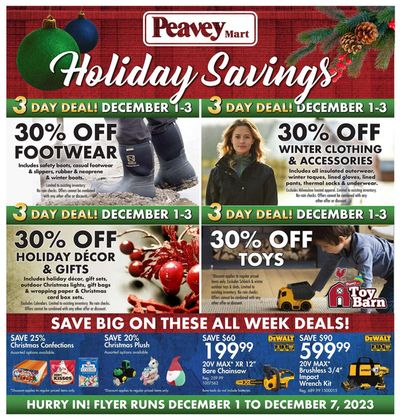 Peavey Mart catalogue in Winnipeg | Holiday Savings | 2023-12-04 - 2023-12-07