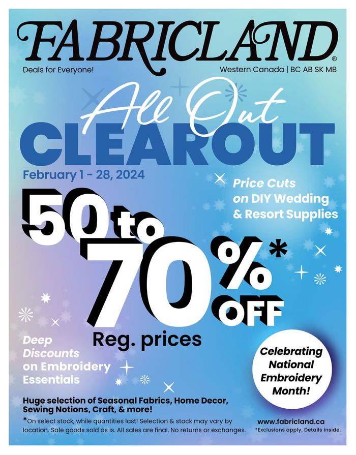 Fabricland catalogue in Toronto | West Flyer | 2024-02-02 - 2024-02-28