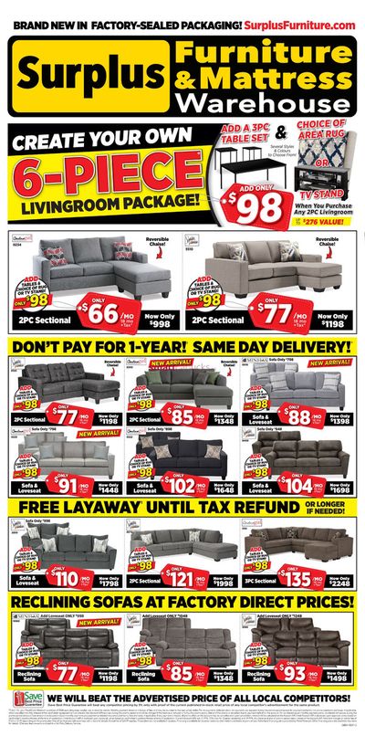 Home & Furniture offers in Edmonton | Weekly Flyer in Surplus Furniture | 2024-02-05 - 2024-02-25