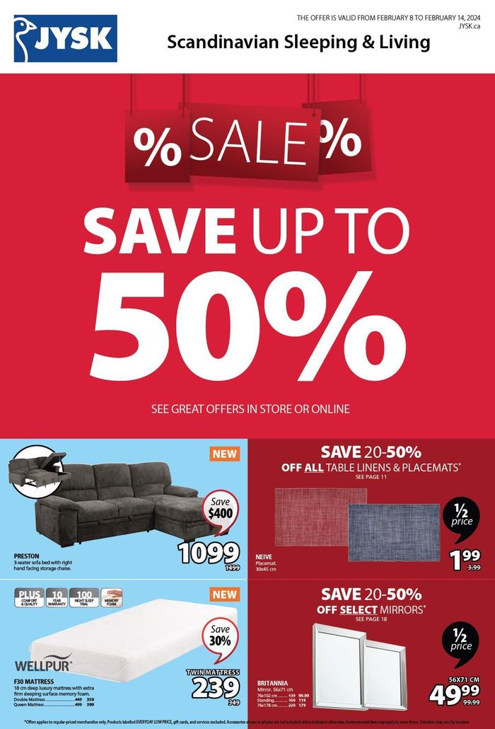 JYSK catalogue in Vancouver | This week's offer Flyer | 2024-02-08 - 2024-02-22