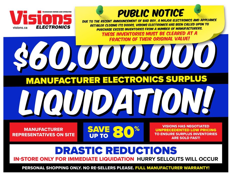 Visions Electronics catalogue in Winnipeg | Drastic Reductions | 2024-02-19 - 2024-02-22