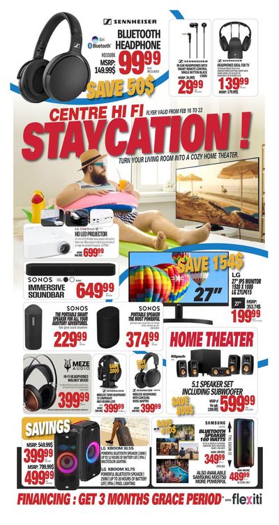 Electronics offers in Montreal | Centre Hi-Fi Staycation in Centre Hi-Fi | 2024-02-19 - 2024-02-22