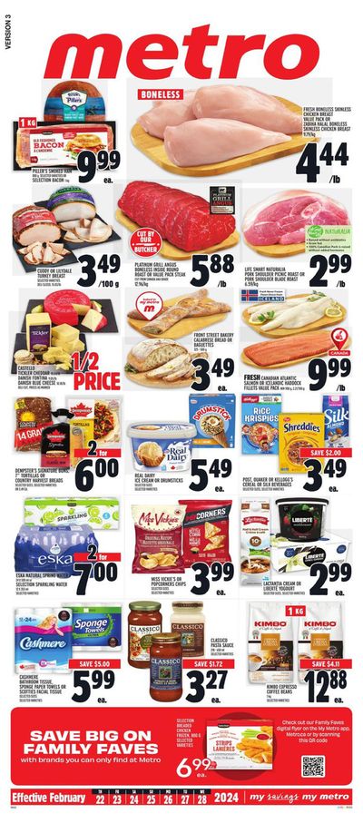 Grocery offers in Toronto | Save Big On Family Faves in Metro | 2024-02-22 - 2024-02-28