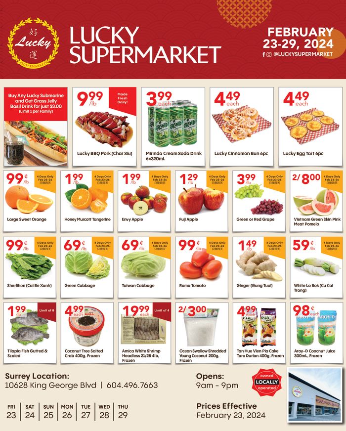 Lucky Supermarket catalogue in Winnipeg | Weekly flyer | 2024-02-23 - 2024-02-29
