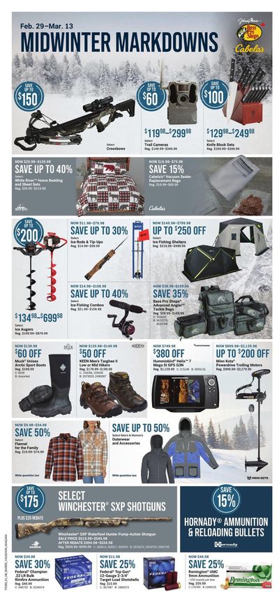 Sport offers in Calgary | Midwinter Markdowns in Bass Pro Shop | 2024-02-29 - 2024-03-13