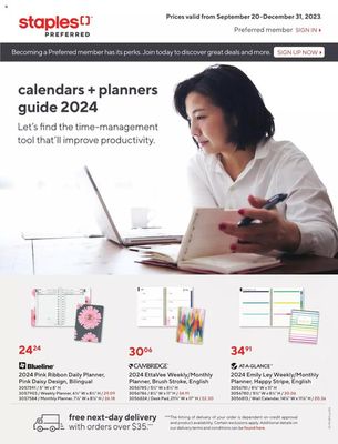 Staples catalogue in Winnipeg | Calendars + Planners Guide 2024 | 2023-10-13 - 2023-12-31