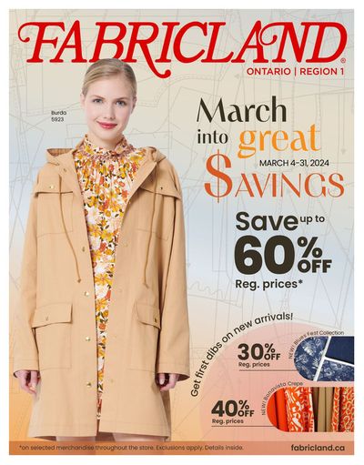 Fabricland catalogue in Walnut Grove | March Into Great Savings | 2024-03-04 - 2024-03-31
