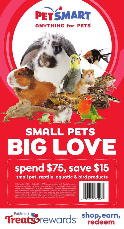 Grocery offers in Oshawa | Small Pets Big Love in Petsmart | 2024-03-11 - 2024-04-07