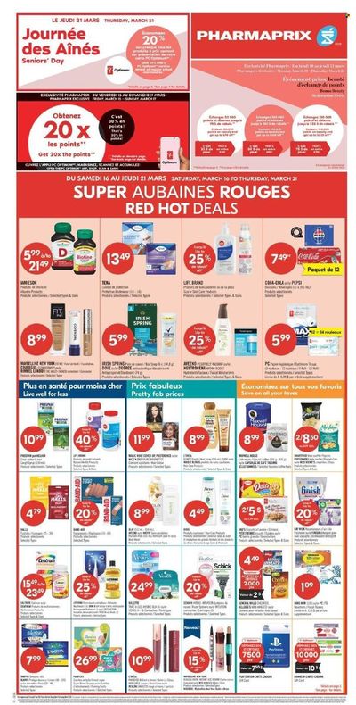 Pharmacy & Beauty offers in Gatineau | SUPER AUBAINES ROUGES  in Pharmaprix | 2024-03-15 - 2024-03-29
