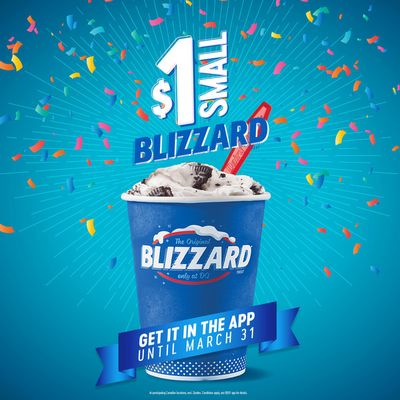 Restaurants offers | $1 Small Blizzard in Dairy Queen | 2024-03-19 - 2024-03-31
