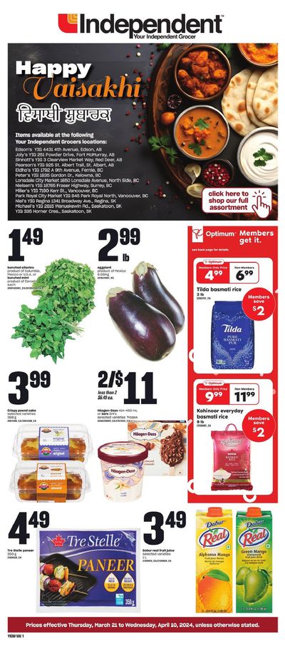 Independent Grocer catalogue in Mississauga | Happy Vaisakhi | 2024-03-21 - 2024-04-10