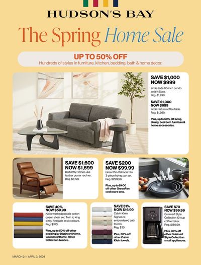 Clothing, Shoes & Accessories offers in Windsor (Ontario) | The Spring Home Sale in Hudson's Bay | 2024-03-21 - 2024-04-03