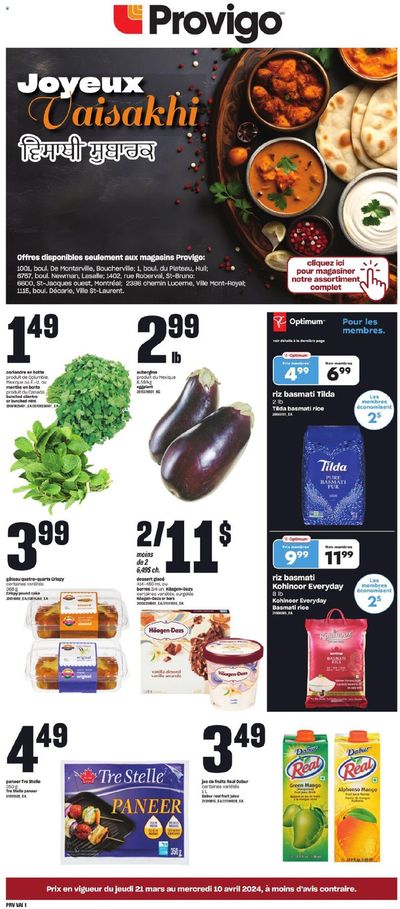 Grocery offers in Saguenay | Provigo weekly flyer in Provigo | 2024-03-21 - 2024-04-10
