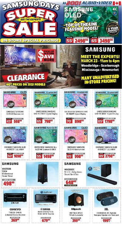 Electronics offers in Markham | 2001 Audio Video weekly flyer in 2001 Audio Video | 2024-03-22 - 2024-03-29