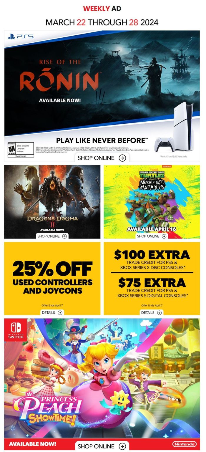 Game Stop catalogue in Toronto | Weekly ad | 2024-03-22 - 2024-03-28