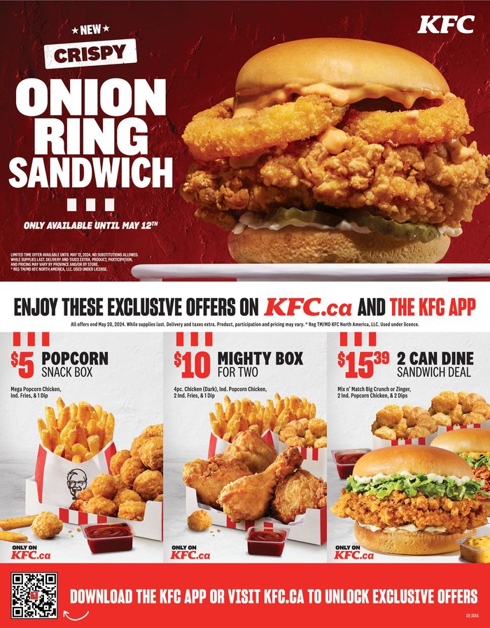 KFC catalogue in Windsor (Ontario) | New Crispy Menu | 2024-03-26 - 2024-05-12