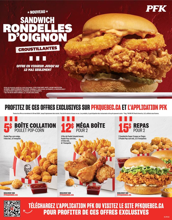 KFC catalogue in Quebec | New Crispy Menu | 2024-03-26 - 2024-05-12