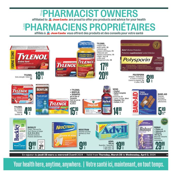 Jean Coutu catalogue | PHARMACIST OWNERS | 2024-03-28 - 2024-04-03