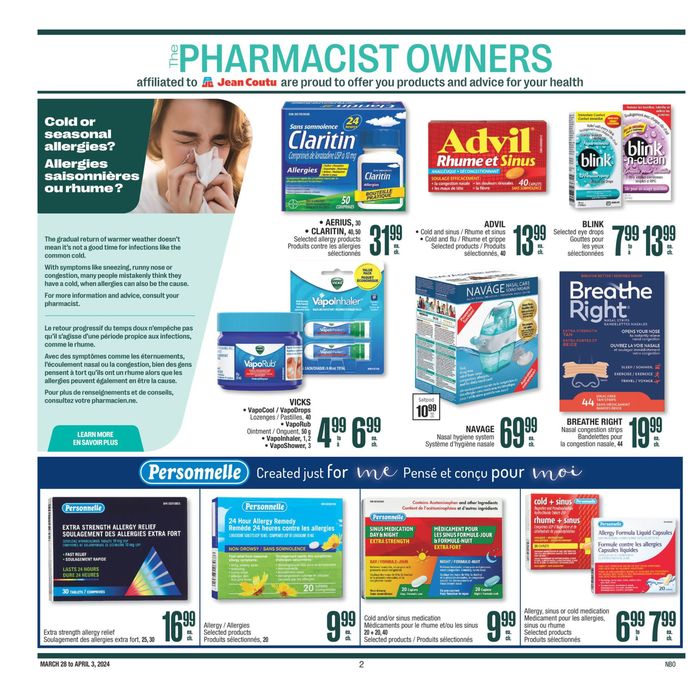 Jean Coutu catalogue in Sherbrooke QC | PHARMACIST OWNERS | 2024-03-28 - 2024-04-03