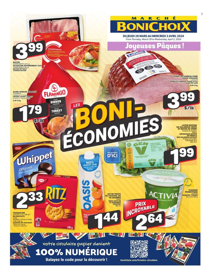 Marché Bonichoix catalogue in Trois-Rivières | Circulaire de la semaine | 2024-03-28 - 2024-04-03