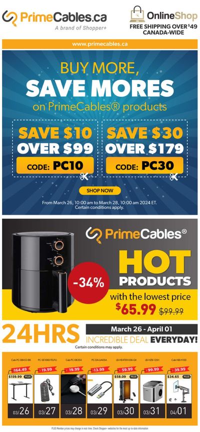 Electronics offers in Gatineau | Buy More Save More in Primecables | 2024-03-27 - 2024-04-02