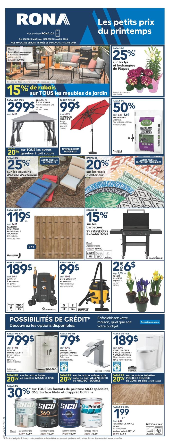 RONA catalogue in Gatineau | RONA Weekly ad | 2024-03-28 - 2024-04-03