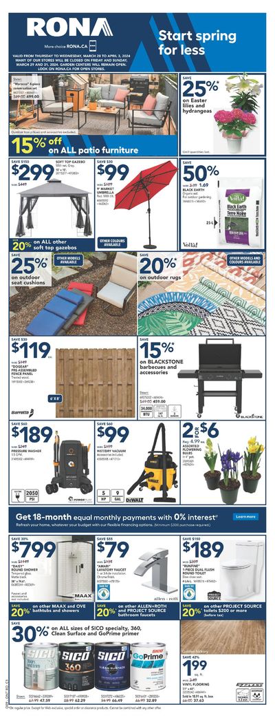 Garden & DIY offers in Port Sydney ON | RONA Weekly ad in RONA | 2024-03-28 - 2024-04-03