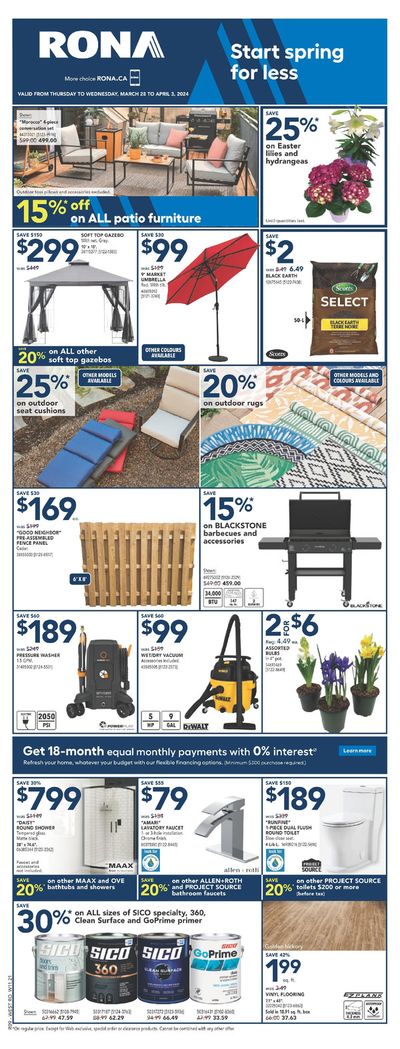 Garden & DIY offers in Richmond | RONA Weekly ad in RONA | 2024-03-28 - 2024-04-03