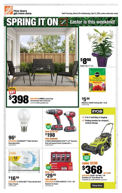 Garden & DIY offers in Brockville | Weekly Flyer_CP in Home Depot | 2024-03-28 - 2024-04-03