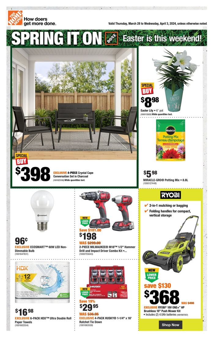 Home Depot catalogue in Winnipeg | Weekly Flyer_CP | 2024-03-28 - 2024-04-03