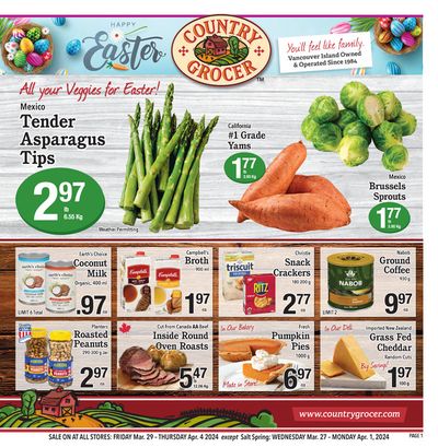 Grocery offers in Nanaimo | Country Grocer Full Flyer in Country Grocer | 2024-03-28 - 2024-04-11