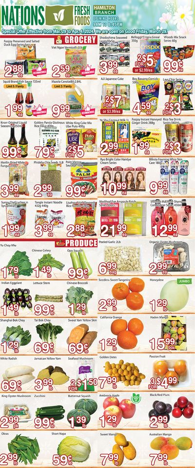 Nations Fresh Foods catalogue in Toronto | Weekly special Nations Fresh Foods | 2024-03-29 - 2024-04-12