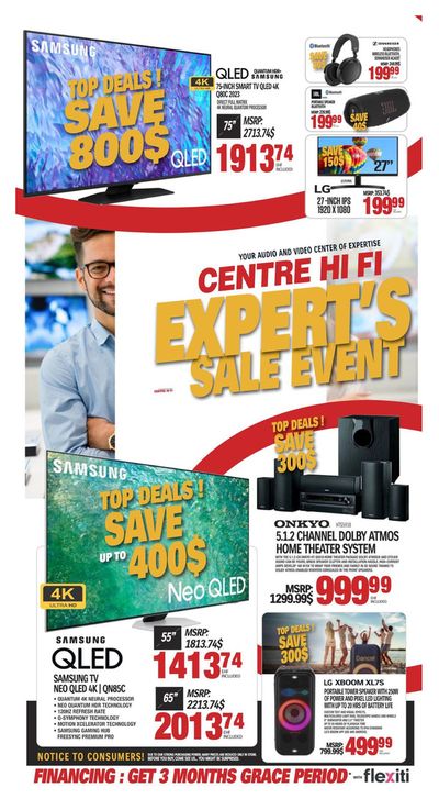 Electronics offers in Salaberry-de-Valleyfield | Weekly Flyer in Centre Hi-Fi | 2024-03-29 - 2024-04-04