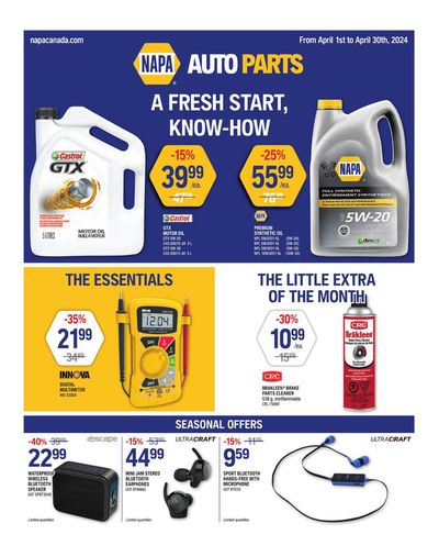 Automotive offers in Brockville | Flyer in NAPA Auto Parts | 2024-04-01 - 2024-04-30