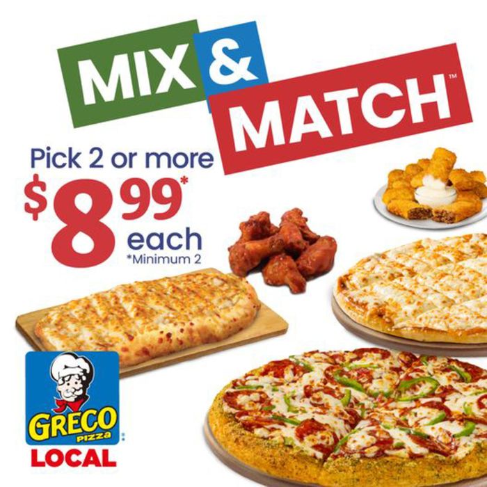Greco Pizza catalogue in Saint John | New Mix & Match Menu! | 2024-04-05 - 2024-04-18