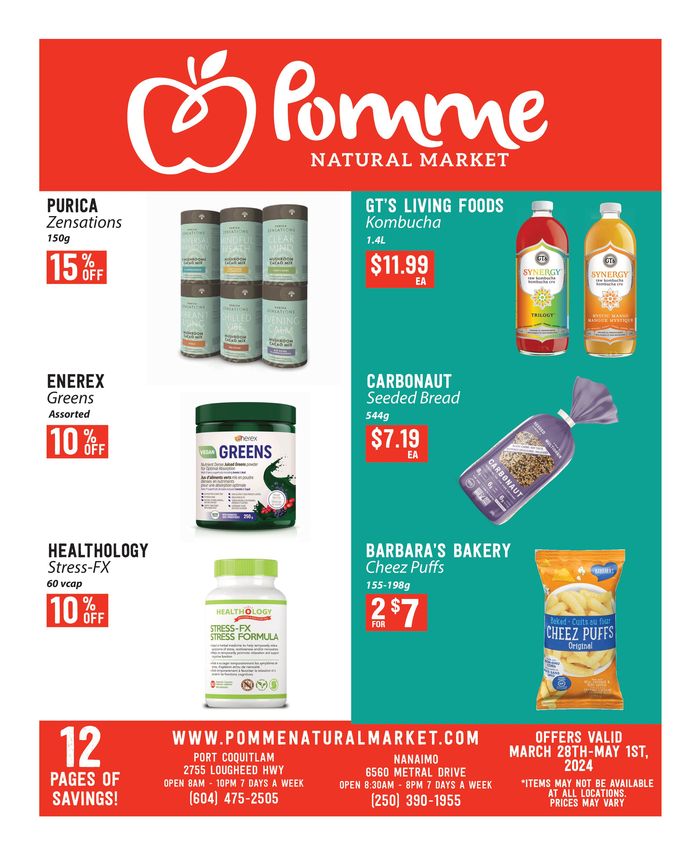 Pomme Natural Market catalogue in Coquitlam | Monthly Specials Flyer | 2024-04-08 - 2024-05-01