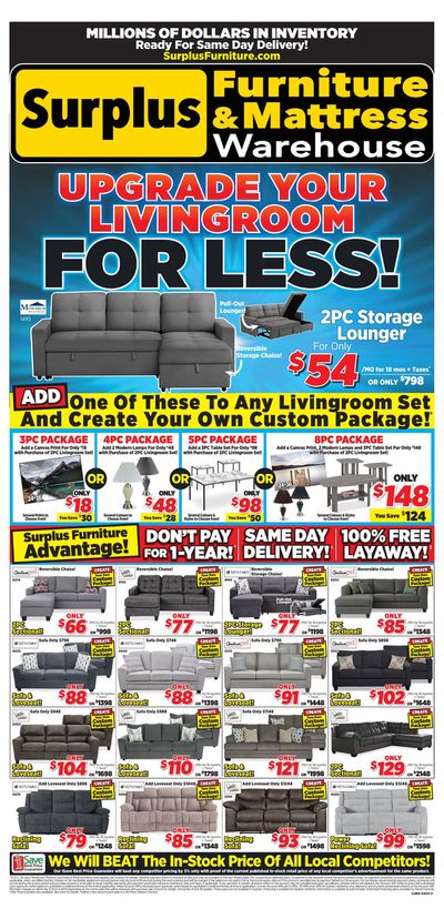 Home & Furniture offers in Airdrie | Upgrade Your Livingroom For Less in Surplus Furniture | 2024-04-09 - 2024-04-28