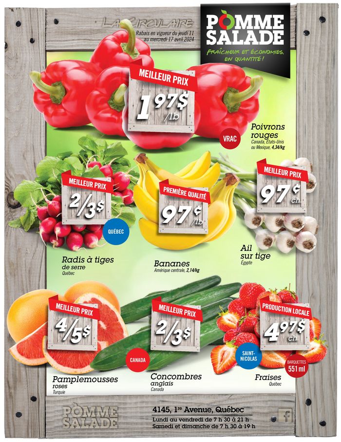Pomme Salade catalogue in Quebec | Pomme Salade Circulaire  | 2024-04-11 - 2024-04-17