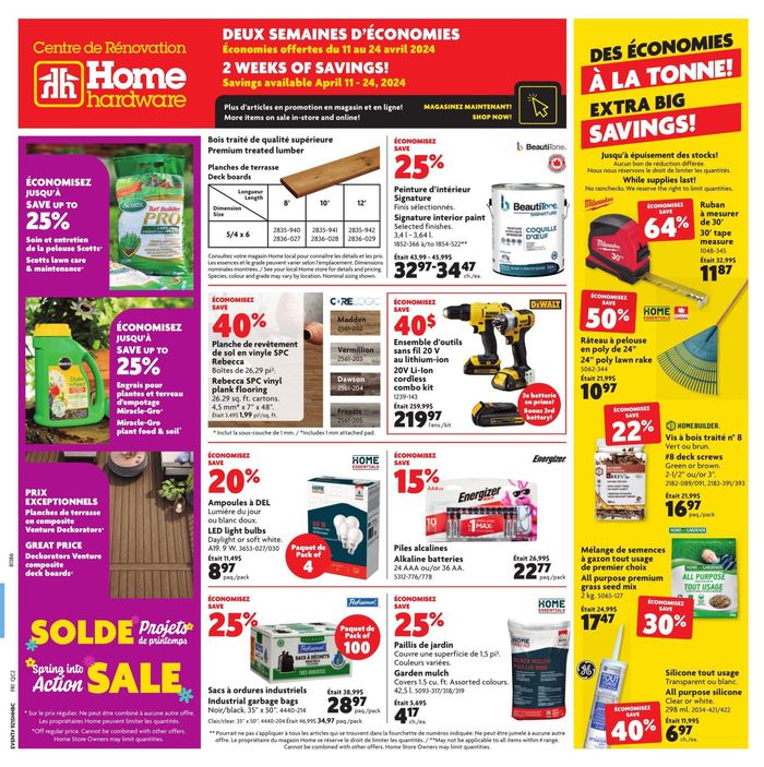 Home Hardware catalogue in Ottawa | Home Hardware Extra Big Savings | 2024-04-11 - 2024-04-24