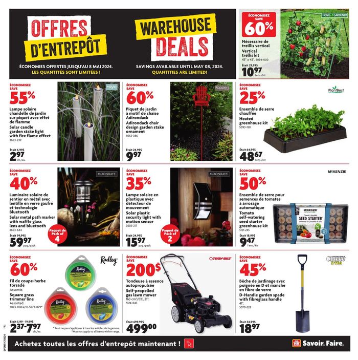 Home Hardware catalogue in Quebec | Home Hardware Extra Big Savings | 2024-04-11 - 2024-04-24