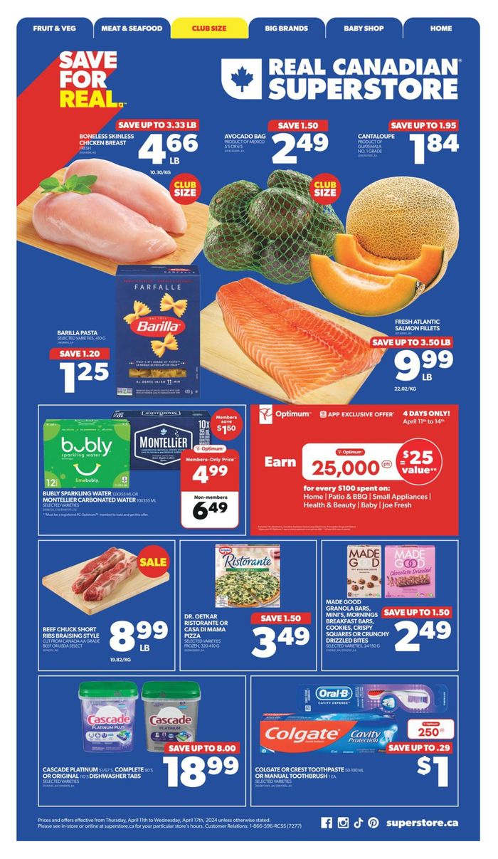 Real Canadian Superstore catalogue in Toronto | Weekly Flyer | 2024-04-11 - 2024-04-17