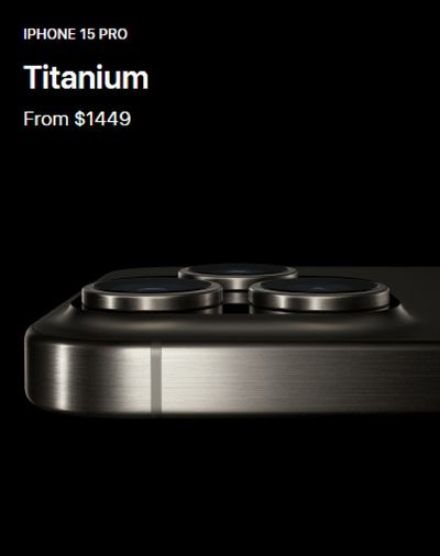 Electronics offers in Stouffville | IPHONE 15 PRO Titanium From $1449 in Apple | 2024-04-11 - 2024-04-25