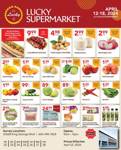 Lucky Supermarket catalogue in Vancouver | Lucky Supermarket weekly flyer | 2024-04-12 - 2024-04-26