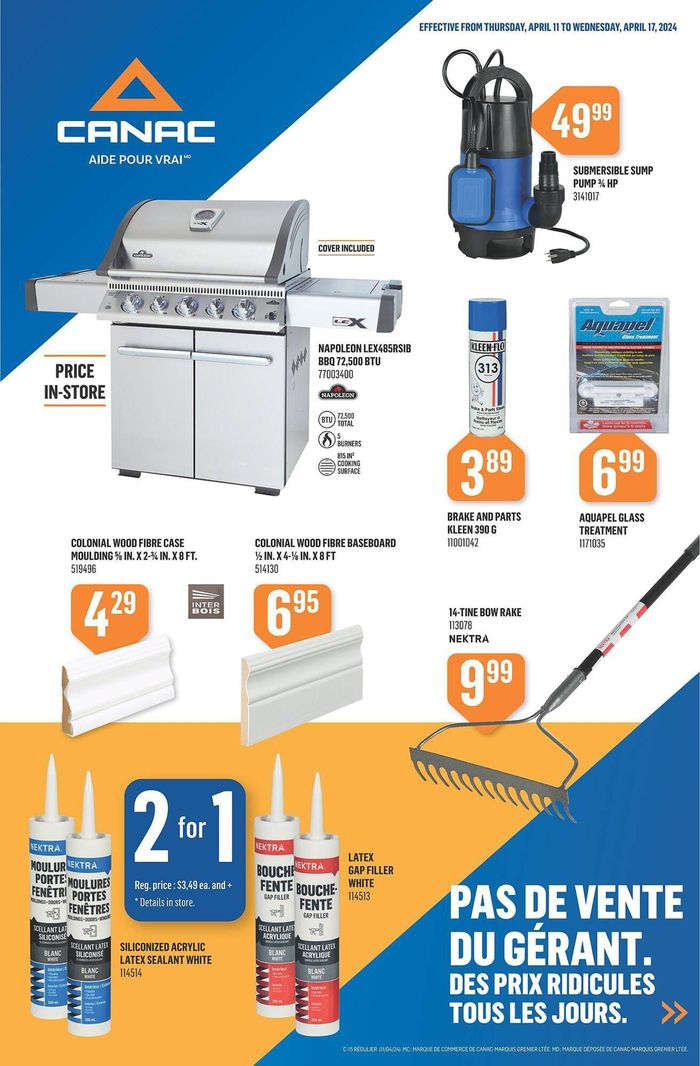 Canac catalogue in Sherbrooke QC | Canac weekly flyer | 2024-04-11 - 2024-04-17