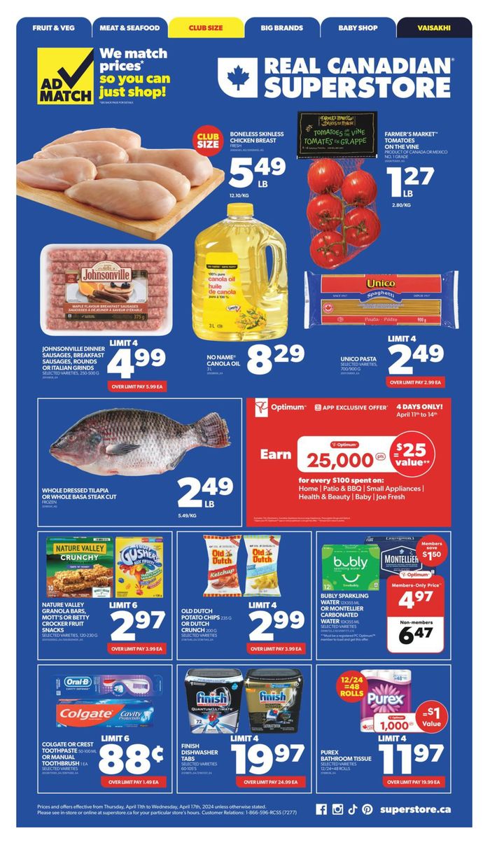 Real Canadian Superstore catalogue in Edmonton | Weekly Flyer | 2024-04-11 - 2024-04-17