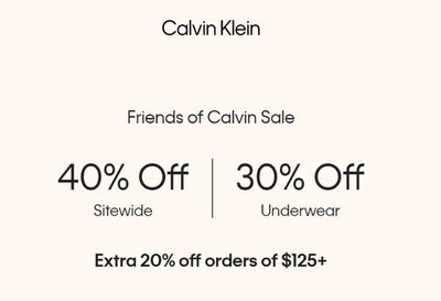 Clothing, Shoes & Accessories offers in Salaberry-de-Valleyfield | Friends of Calvin Sale in Calvin Klein | 2024-04-12 - 2024-04-26